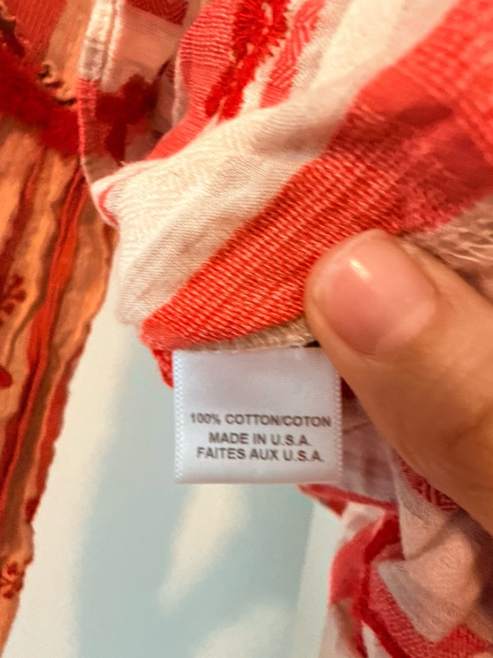 Misa Los Angeles Red & Cream Striped Embroidered Peasant Blouse - Picture 7 of 7